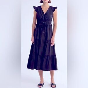 Area Stars Etten Tiered Midi Dress Size Medium